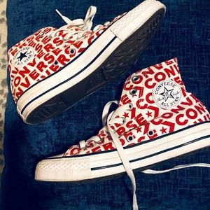 Brand New White with Red Converse